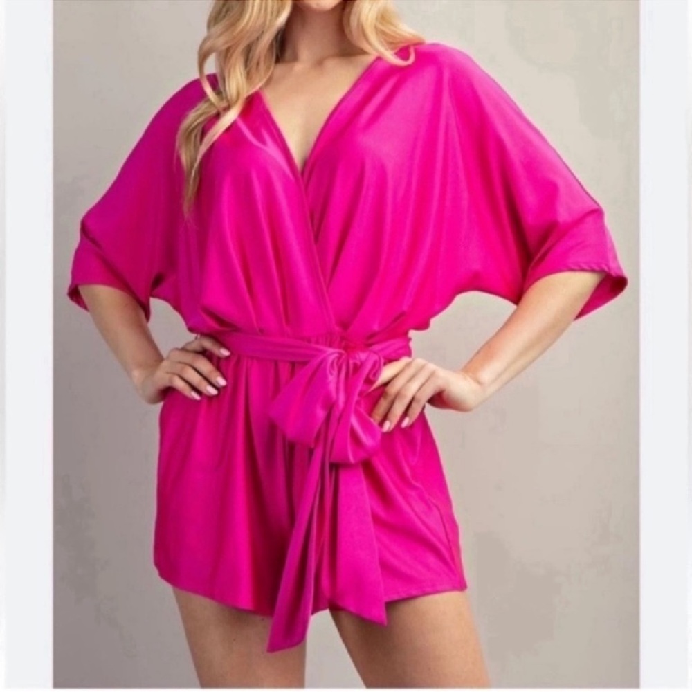 Elan Bold Pink Romper S